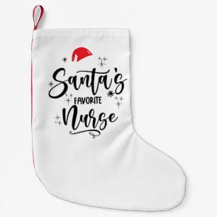 Santa's Favourite Nurse Christmas Small Christmas Stocking