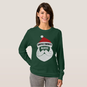 Santa's Favourite Nurse - Funny Christmas Nursing T-Shirt