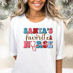 Santa's Favourite Nurse Funny Christmas T-Shirt<br><div class="desc">Introducing our "Santa's Favourite Nurse Funny Christmas T-Shirt" with a whimsical stethoscope twist – the perfect festive attire for nurses who bring joy and care to the holiday season! If you're ready to celebrate the holidays with a touch of humour and nursing pride, this is the shirt for you. Join...</div>