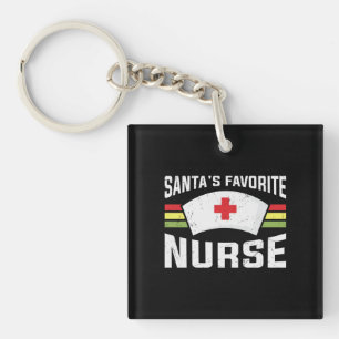 Santa's Favourite Nurse - Nurse Cap Keychain
