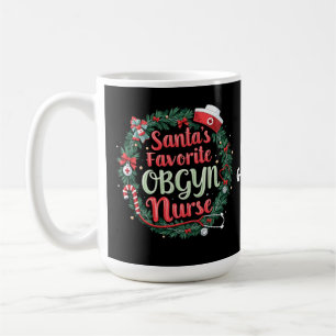 Santa's Favourite OBGYN Nurse Customizable Treat Coffee Mug