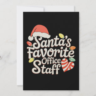 Santa's Favourite Office Staff Christmas Lights Holiday Card