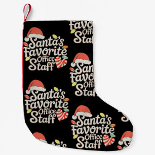 Santa's Favourite Office Staff Christmas Lights Small Christmas Stocking