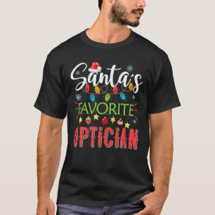 Santa's Favourite Optician Xmas Light Santa Hat Ch T-Shirt