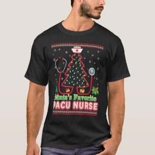 Santa's Favourite Pacu Nurse Christmas Tree Stetho T-Shirt