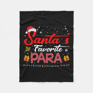 Santa's Favourite Para Christmas Paraprofessional Fleece Blanket