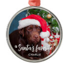 Santa's Favourite Pet Puppy Dog Photo Christmas   