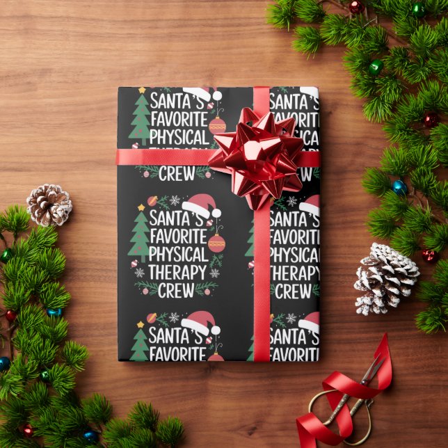 Santa's Favourite Physical Therapy Crew Christmas Wrapping Paper (Holiday Gift)