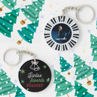 Santa's Favourite Pianist Photo Piano Key Black