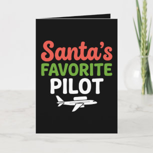 Santa's Favourite Pilot Christmas Aviation Airplan Card