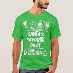 Santas Favourite Pilot Christmas HO HO  T-Shirt