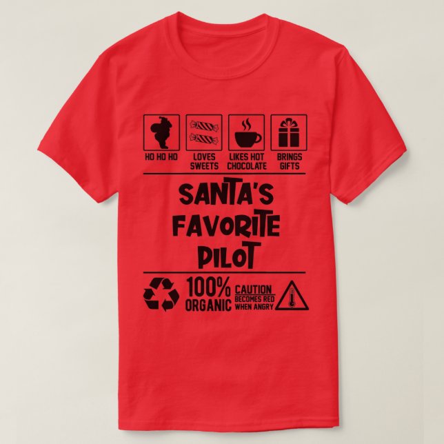 Santas Favourite Pilot Christmas  T-Shirt (Design Front)