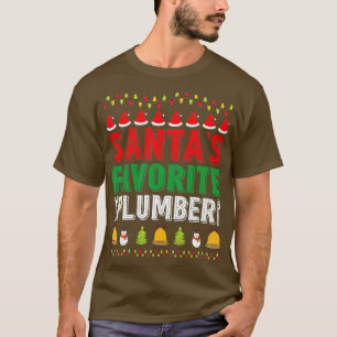 Santas Favourite Plumber Christmas Ornament Xmas T-Shirt