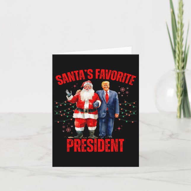 Santa's Favourite President Christmas Cute Trump H Card (Front)