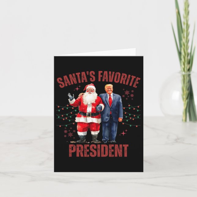Santa's Favourite President Christmas Funny Trump  Card (Front)