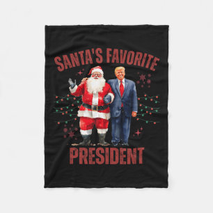 Santa's Favourite President Christmas Funny Trump Fleece Blanket