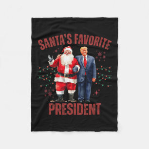 Santa's Favourite President Christmas Funny Trump Fleece Blanket