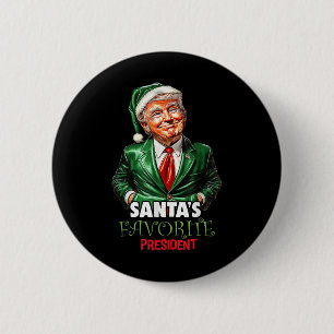 Santas Favourite President Funny Trump Christmas 2 Inch Round Button