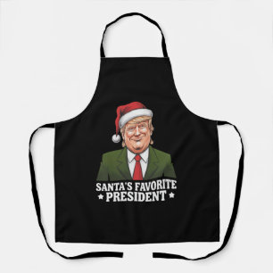 Santa's Favourite President Funny Trump Christmas Apron