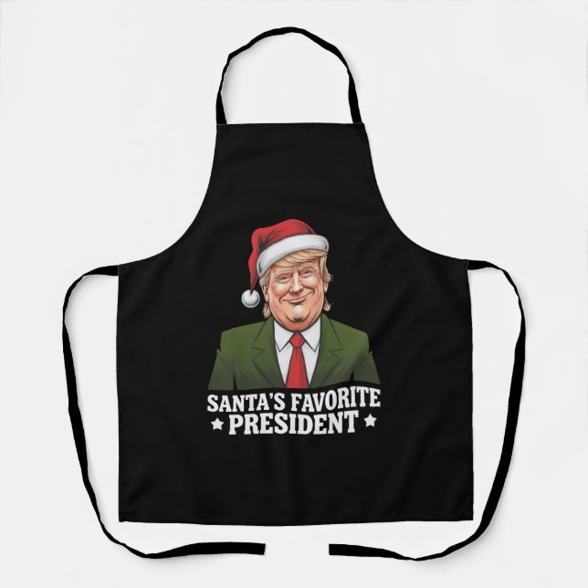 Santa's Favourite President Funny Trump Christmas Apron (Front)