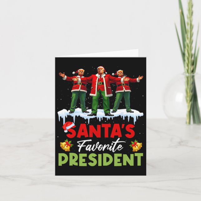 Santa's Favourite President Funny Trump Christmas  Card (Front)