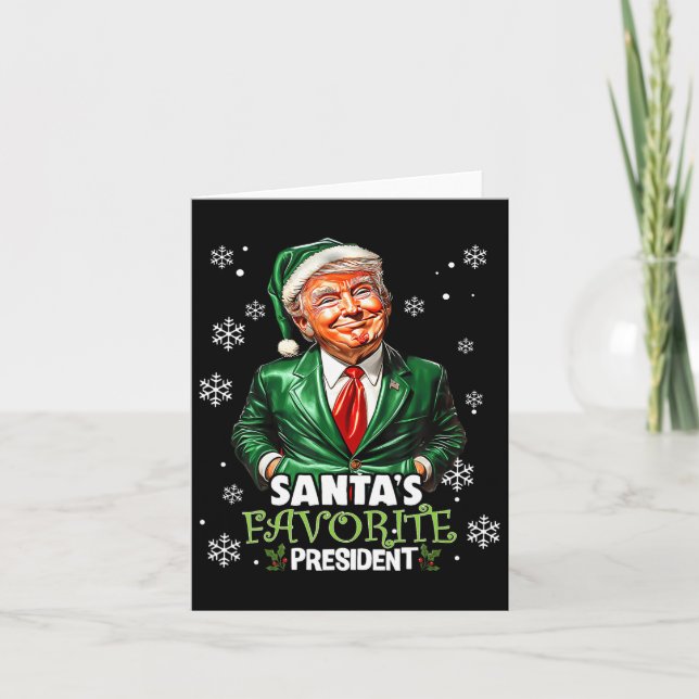 Santa's Favourite President Funny Trump Christmas  Card (Front)