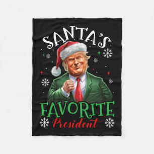 Santa's Favourite President Funny Trump Christmas  Fleece Blanket