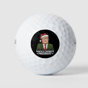 Santa's Favourite President Funny Trump Christmas Golf Balls