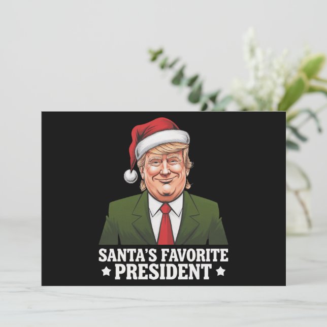 Santa's Favourite President Funny Trump Christmas Holiday Card (Standing Front)