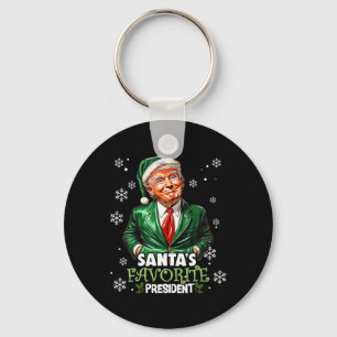 Santa's Favourite President Funny Trump Christmas Keychain