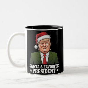 Santa's Favourite President Funny Trump Christmas Two-Tone Coffee Mug