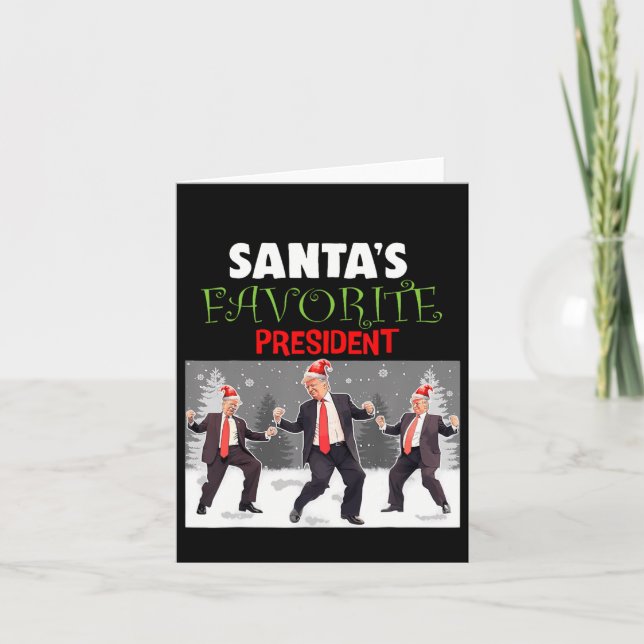 Santa's Favourite President Santa Trump Dance Funn Card (Front)
