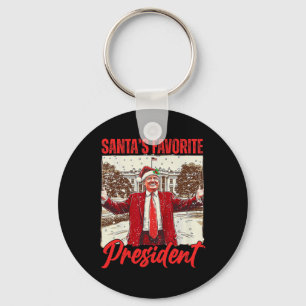 Santa's Favourite President Trump 2024 Christmas F Keychain