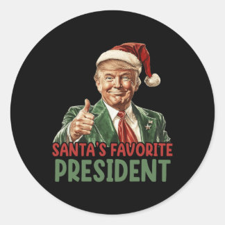 Santa's Favourite President Trump Christmas 2024  Classic Round Sticker