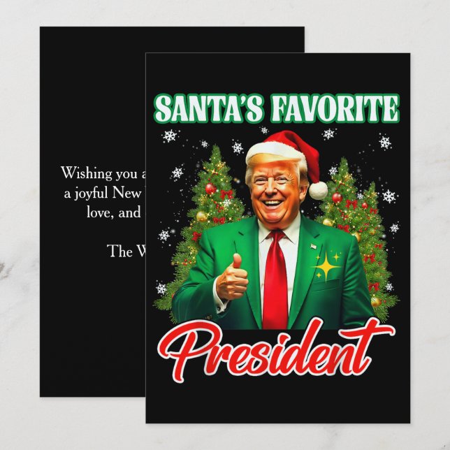 Santa's Favourite President | Trump Christmas Gift Holiday Card (Front/Back)