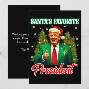 Santa's Favourite President Trump Christmas Gift Holiday Card