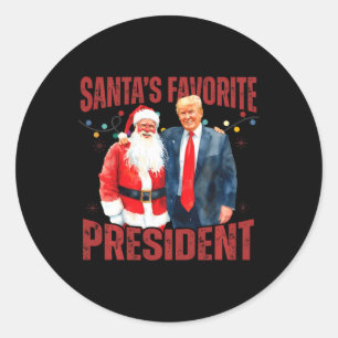 Santa's Favourite President Trump Christmas Santa Classic Round Sticker