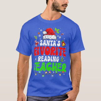 Santas Favourite Reading Teacher Christmas Xmas Sa T-Shirt