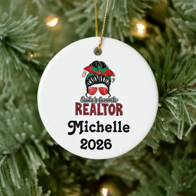 Santa's Favourite Realtor Ceramic Ornament (Tree)