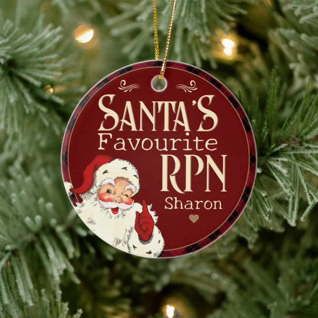 Santa's Favourite RPN for nurses, Ceramic Ornament (Tree)