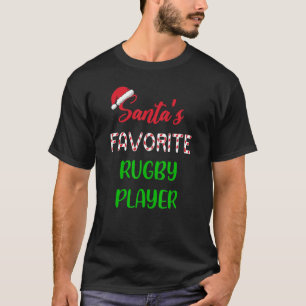 Santas Favourite Rugby Player Funny Rugby Christ T-Shirt