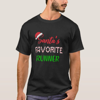 Santas Favourite Runner Funny Running Christmas T-Shirt
