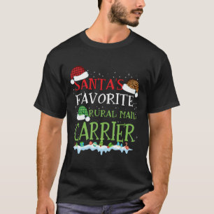 Santa'S Favourite Rural Mail Carrier Funny Christm T-Shirt