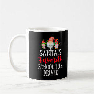 Santa's Favourite School Bus Driver Christmas Gnom Coffee Mug