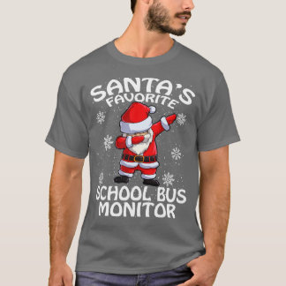 Santas Favourite School Bus Monitor Christmas T-Shirt