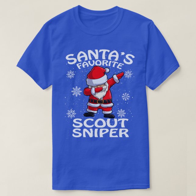 Santas Favourite Scout Sniper Christmas T-Shirt (Design Front)