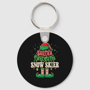 Santas Favourite Snow Skier Skiing Christmas Match Keychain