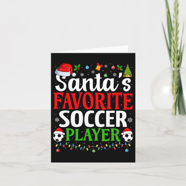 Santa's Favourite Soccer Player Xmas Funny Christm Card (Front)