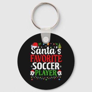 Santa's Favourite Soccer Player Xmas Funny Christm Keychain