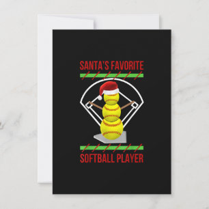 Santa's Favourite Softball Player Softball mom xma Invitation